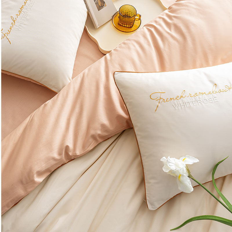 Gefärbte einfache und großzügige reine Baumwollbett -Set