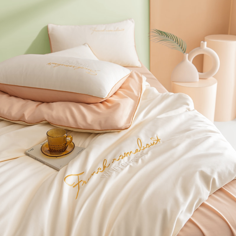 Reine Baumwollfarbe Doppelbettblatt Set